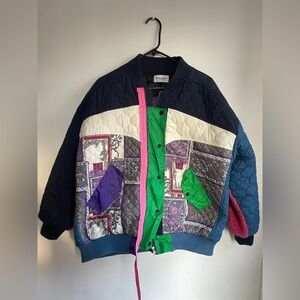 Multi-pattern Quilted Bomber